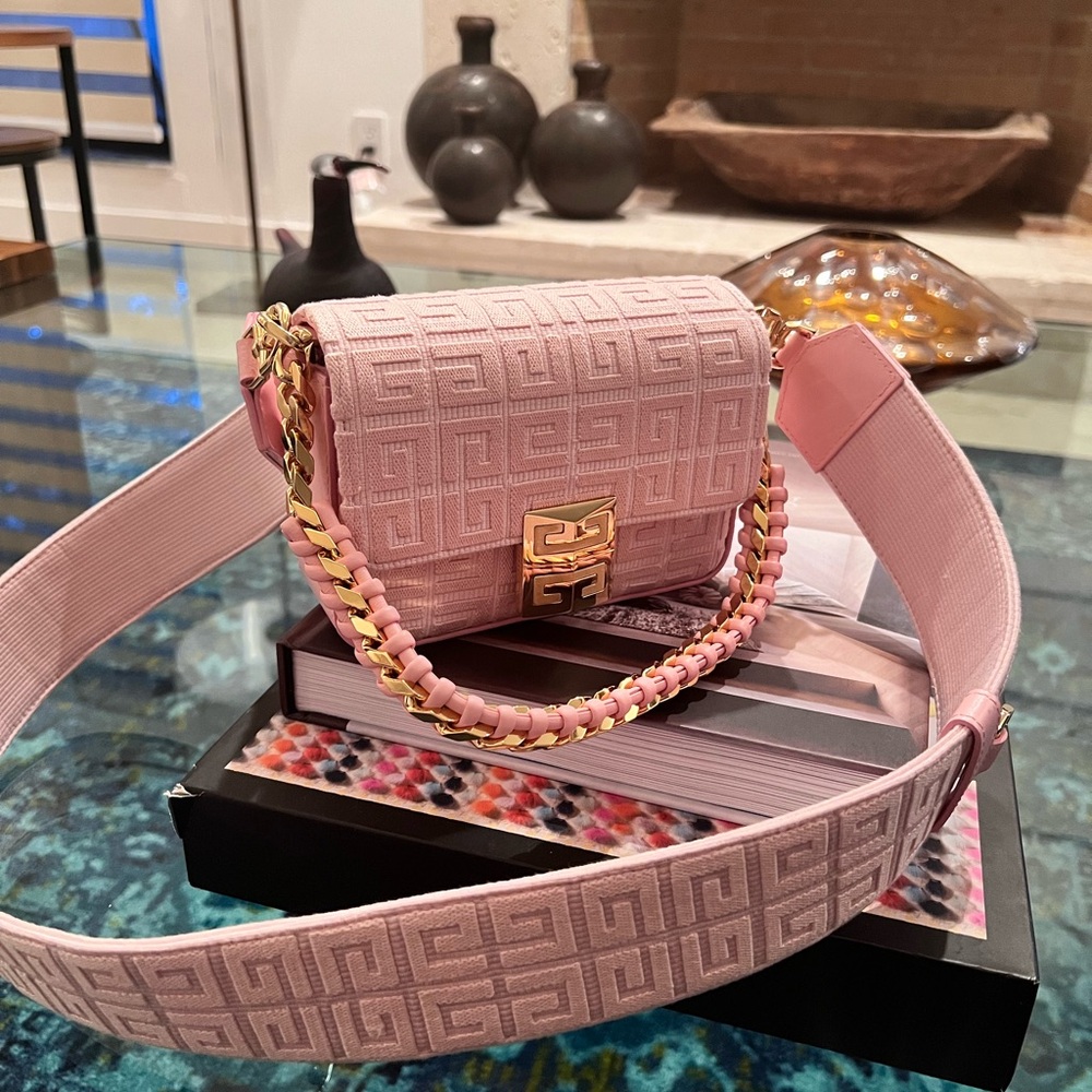 Givenchy 4G Pink Canvas Chain Handle & Crossbody Bag - Picture 3 of 14